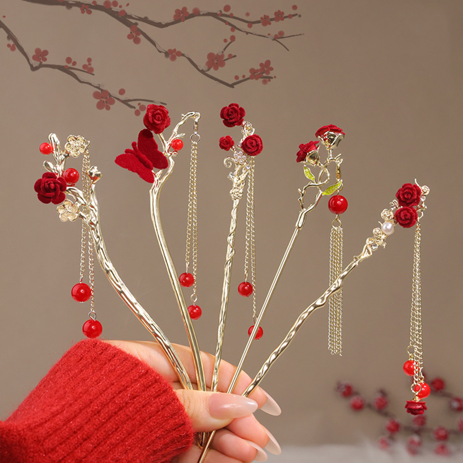 Chinese Style Rose Flower Hair – Hair Care Japanese Bewertung und Preis