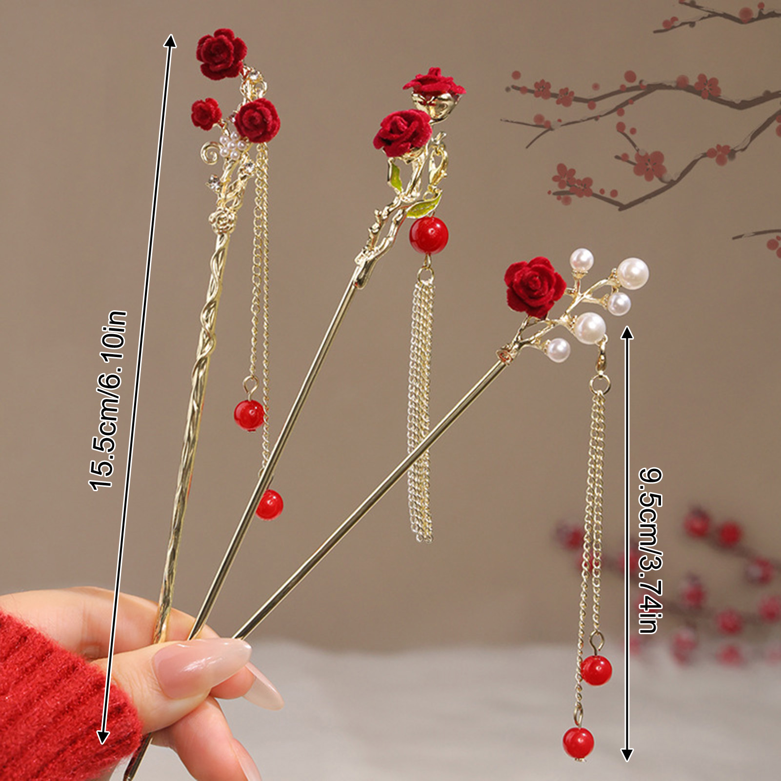 Chinese Style Rose Flower Hair – Hair Care Japanese Bewertung und Preis